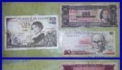 Lote 13 billetes extranjeros España, Chile, Brasil, Bolivia
