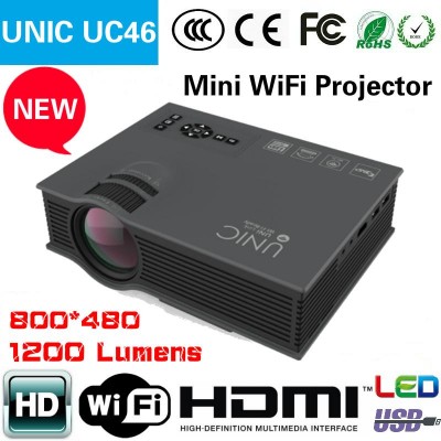 Mini Proyector Led 1200 Lumens WIFI, USB, VGA, HDMI Unic UC 46 Importador Directo