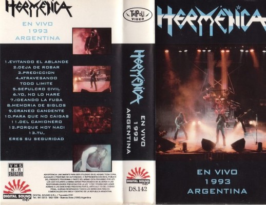 Vhs original Hermetica en vivo 1993 Argentina